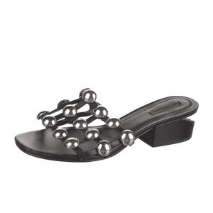 Alexander Wang Studded Leather Cut Out Heel Sandals 39 fits size 40